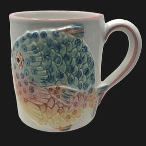 Fish Mug Ocean Beach Decor Coffee Tea Cup Vintage Made‎ in Italy